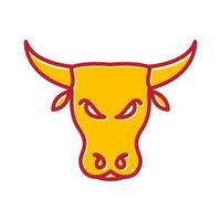 disegno dell'illustrazione dell'icona del vettore del logo colorato astratto della testa della linea del bestiame o della mucca