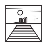 linee molo o dock con logo città vettore simbolo icona disegno grafico illustrazione