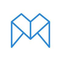 lettera m linea origami carta logo simbolo icona vettore design grafico illustrazione