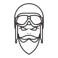 uomo con casco retrò hipster logo simbolo icona vettore illustrazione graphic design