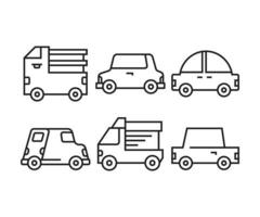 illustrazione vettoriale di icone di auto e camion