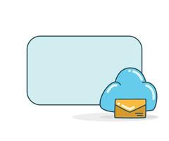 bacheca con e-mail sull'icona nuvola illustrazione vettoriale