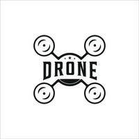 logo drone vintage illustrazione vettoriale modello icona graphic design