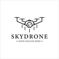 sky drone logo line art vintage illustrazione vettoriale modello icona graphic design