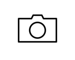 illustrazione di vettore dell'icona della macchina fotografica della foto. simbolo lineare con contorno sottile. lo spessore viene modificato. stile minimalista. qualità esclusiva di esecuzione nella progettazione dei materiali.