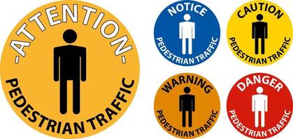 segnale di pericolo per il traffico pedonale vettore