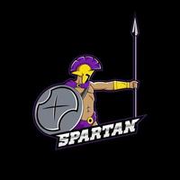 design del logo esport della mascotte spartana vettore