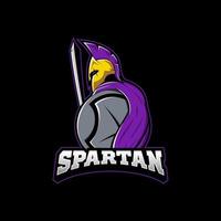 design del logo esport della mascotte spartana vettore