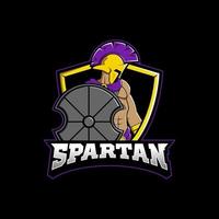 design del logo esport della mascotte spartana vettore