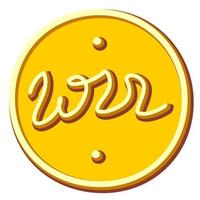 icona di doodle moneta d'oro 2022. illustrazione vettoriale disegnata a mano per arredamento e design.
