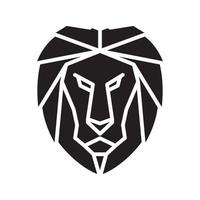 illustrazione grafica vettoriale dell'icona del simbolo del logo del leone della testa di forma geometrica nera