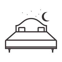 notte di luna con linee letto mobili interni logo simbolo vettore icona design illustrazione