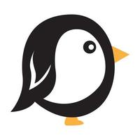 disegno dell'illustrazione dell'icona di vettore del logo del pinguino del bambino sveglio del fumetto