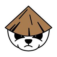 testa panda con cappello logo vettore simbolo icona illustrazione del design