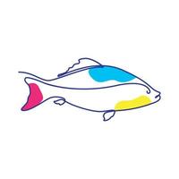 illustrazione del disegno dell'icona di vettore di simbolo del logo colorato della linea di pesce koi