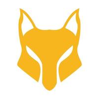 faccia isolata volpe arancione o lupo logo design grafico vettoriale simbolo icona illustrazione del segno idea creativa