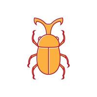 animale insetto scarabeo arancione logo design icona vettore simbolo illustrazione