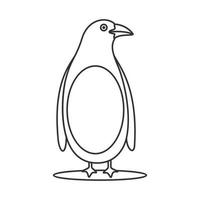linee hipster uccello pinguino logo vettore icona illustrazione design