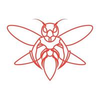 animale insetto ape linea cartone animato logo arancione simbolo icona disegno grafico vettoriale illustrazione
