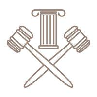 martello pilastro legge logo simbolo icona vettore illustrazione graphic design