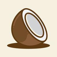 guscio di cocco cibo logo design icona vettore simbolo illustrazione