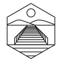 linee molo o dock con logo natura vettore simbolo icona disegno grafico illustrazione