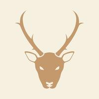 testa di cervo marrone vintage semplice logo simbolo icona vettore design grafico illustrazione idea creativa