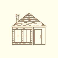 casa o casa cottage linea legno vintage logo semplice icona vettore design illustrazione