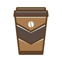 illustrazione di progettazione grafica dell'icona di vettore di simbolo di logo di vetro moderno del caffè