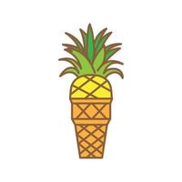 illustrazione dell'icona del simbolo del vettore del design del logo dell'ananas del gelato
