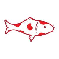 colorato linea rossa kohaku koi pesce logo simbolo icona vettore grafico design illustrazione idea creativa