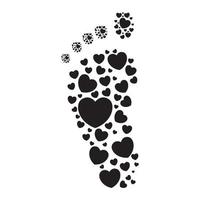 suole dei piedi con amore forma logo simbolo icona vettore illustrazione grafica design