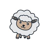 agnello o pecora o capra simpatico cartone animato logo icona illustrazione vettore