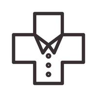 linee salute croce con cravatta business logo simbolo icona illustrazione design vettore