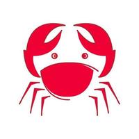linea rossa astratto disegno del logo del granchio grafico vettoriale simbolo icona illustrazione del segno idea creativa