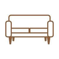 illustrazione del simbolo dell'icona del vettore del design del logo delle linee del divano interno minimalista