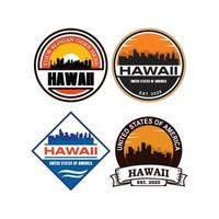 vettore dello skyline delle hawaii, logo del grattacielo di honolulu