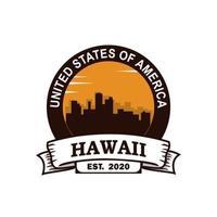 vettore dello skyline delle hawaii, logo del grattacielo di honolulu