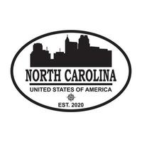 logo di vettore della siluetta dell'orizzonte della Carolina del Nord