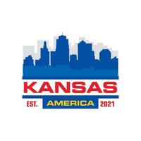 vettore dello skyline del kansas, logo del grattacielo del kansas