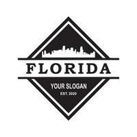 logo di vettore della siluetta dell'orizzonte della florida