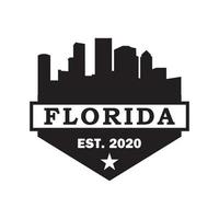 logo di vettore della siluetta dell'orizzonte della florida