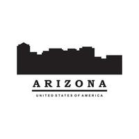 vettore della siluetta dell'orizzonte dell'arizona, logo del grattacielo degli stati uniti