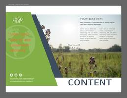 Presentazione del layout design per il modello di copertina della vegetazione. vettore