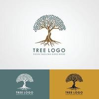 radici dell'illustrazione del logo dell'albero. sagoma di vettore dell'albero.