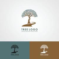 radici dell'illustrazione del logo dell'albero. sagoma di vettore dell'albero.