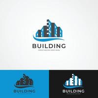 disegno astratto del logo della struttura dell'edificio immobiliare, architettura, costruzione vettore