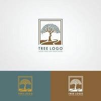 radici dell'illustrazione del logo dell'albero. sagoma di vettore dell'albero.