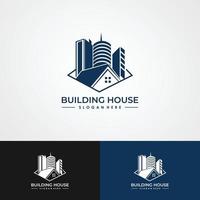 disegno astratto del logo della struttura dell'edificio immobiliare, architettura, costruzione vettore