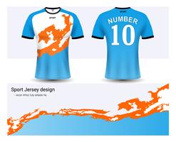 Modello di mockup di sport di jersey da calcio e t-shirt, grafica per le divise del calcio o delle divise activewear. vettore